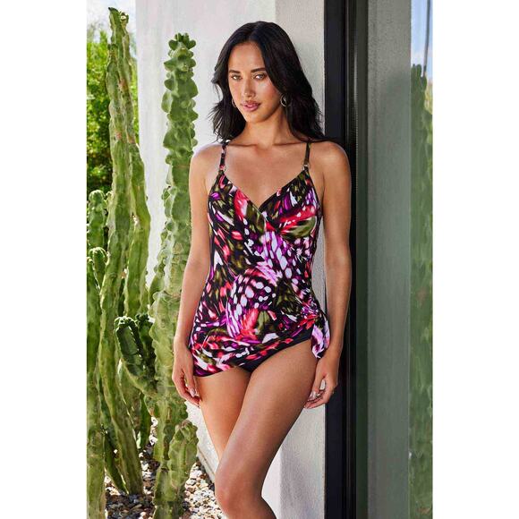 Magicsuit Women's Black Multi Flutter Willow One Piece Swimsuit Size 14 NWT - Picture 2 of 14